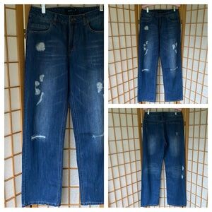 Midiross Distressed Relaxed Fit Wide Leg Jean SZ M